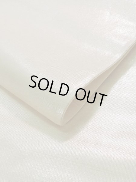 画像9: K1111M 袋帯  女性用着物 シルク（正絹） シャイニーな  オフ　ホワイト 孔雀  , 相良刺繍【中古】 【USED】 【リサイクル】 ★★★☆☆ (9)