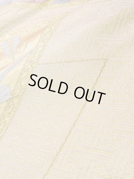 画像11: K1111Z 袋帯  女性用着物 シルク(正絹)   ゴールド(金) ぼたん  , 九百錦【中古】 【USED】 【リサイクル】 ★★★★☆ (11)