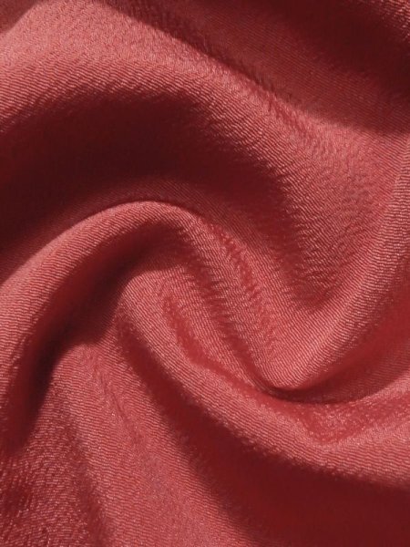 画像13: K1117I  訪問着 女性用着物  シルク(正絹) 淡い  オレンジ, 花 【中古】 【USED】 【リサイクル】 ★☆☆☆☆ (13)