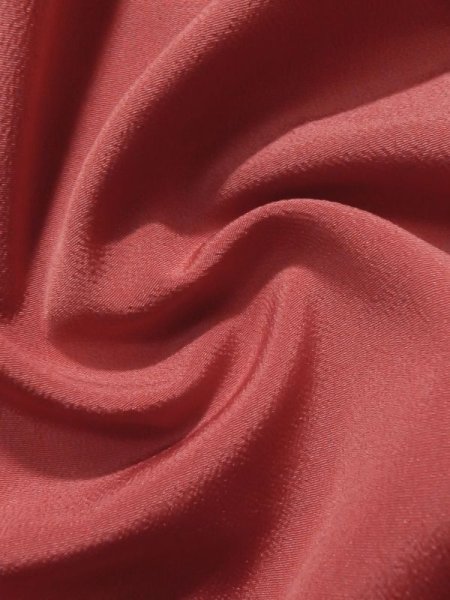 画像14: K1117I  訪問着 女性用着物  シルク(正絹) 淡い  オレンジ, 花 【中古】 【USED】 【リサイクル】 ★☆☆☆☆ (14)