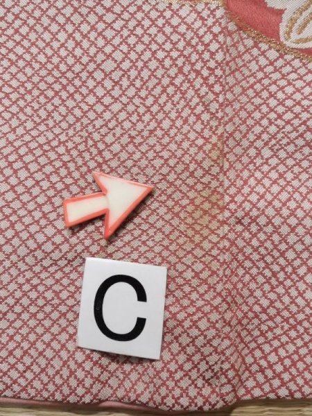 画像18: K1117I  訪問着 女性用着物  シルク(正絹) 淡い  オレンジ, 花 【中古】 【USED】 【リサイクル】 ★☆☆☆☆ (18)