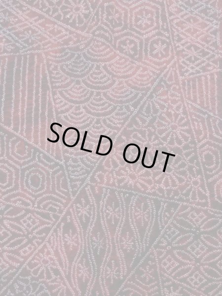 画像3: K1203B  道行 女性用着物  シルク(正絹)   赤, 花 【中古】 【USED】 【リサイクル】 ★★★☆☆ (3)