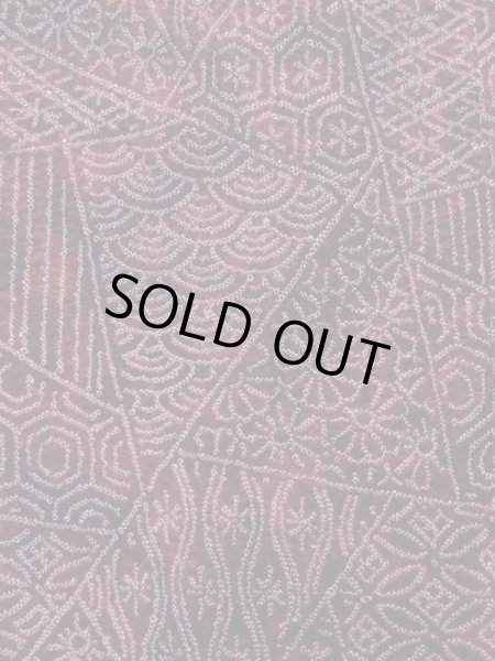 画像4: K1203B  道行 女性用着物  シルク(正絹)   赤, 花 【中古】 【USED】 【リサイクル】 ★★★☆☆ (4)