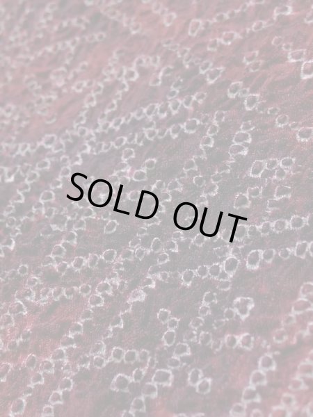 画像9: K1203B  道行 女性用着物  シルク(正絹)   赤, 花 【中古】 【USED】 【リサイクル】 ★★★☆☆ (9)