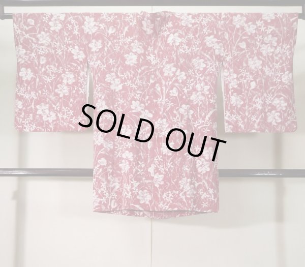 画像2: K1203G  道行 女性用着物  シルク（正絹） 淡い  ピンク, 花 【中古】 【USED】 【リサイクル】 ★★★☆☆ (2)