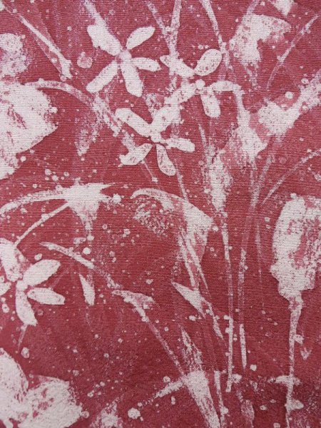 画像6: K1203G  道行 女性用着物  シルク(正絹) 淡い  ピンク, 花 【中古】 【USED】 【リサイクル】 ★★★☆☆ (6)