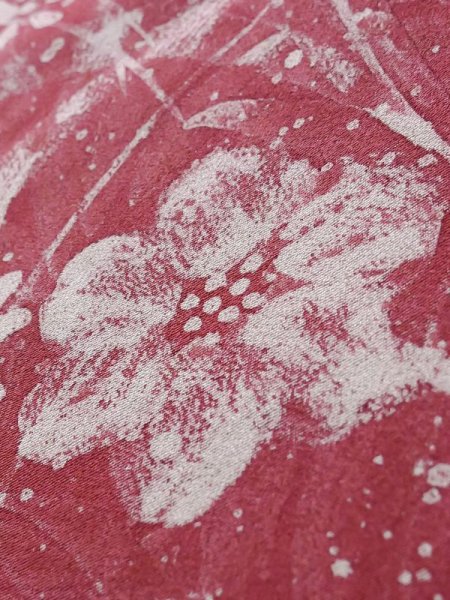 画像8: K1203G  道行 女性用着物  シルク(正絹) 淡い  ピンク, 花 【中古】 【USED】 【リサイクル】 ★★★☆☆ (8)