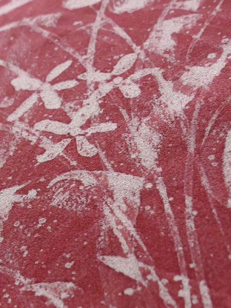 画像9: K1203G  道行 女性用着物  シルク(正絹) 淡い  ピンク, 花 【中古】 【USED】 【リサイクル】 ★★★☆☆ (9)