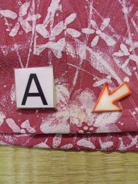 画像14: K1203G  道行 女性用着物  シルク(正絹) 淡い  ピンク, 花 【中古】 【USED】 【リサイクル】 ★★★☆☆ (14)