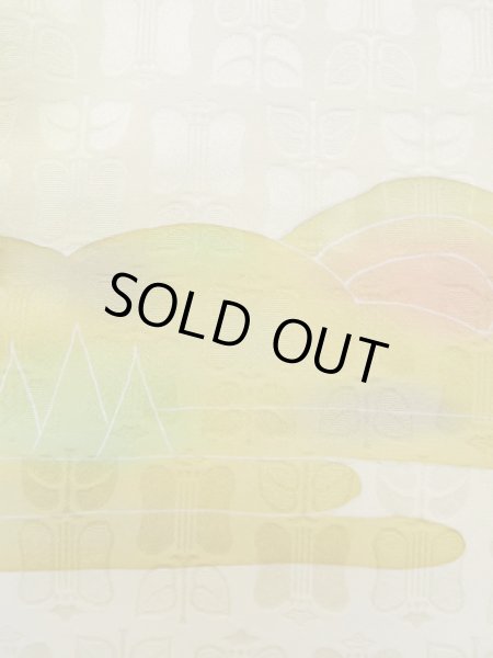 画像7: K1203I  道行 女性用着物  シルク(正絹) 淡い 薄い イエロー(黄色), 花 【中古】 【USED】 【リサイクル】 ★★★☆☆ (7)