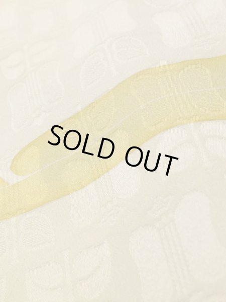 画像8: K1203I  道行 女性用着物  シルク(正絹) 淡い 薄い イエロー(黄色), 花 【中古】 【USED】 【リサイクル】 ★★★☆☆ (8)