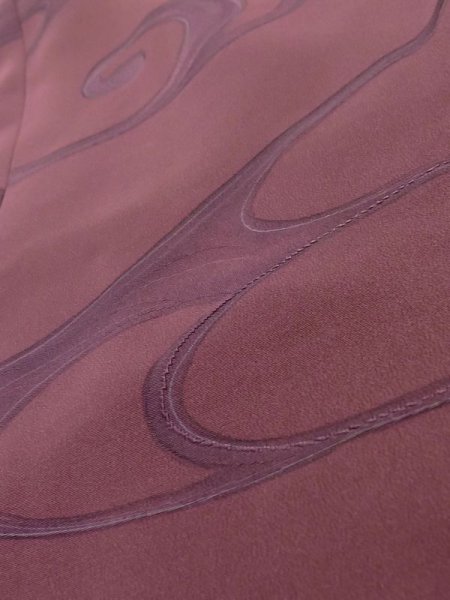 画像9: K1203K  道行 女性用着物  シルク(正絹) 淡い  ローズ, 流水 【中古】 【USED】 【リサイクル】 ★★★☆☆ (9)