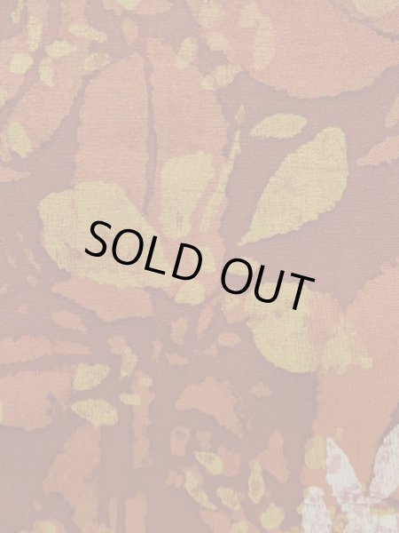 画像7: K1203L Mint  道行 女性用着物  シルク(正絹) 淡い 深い オレンジ, 葉 【中古】 【USED】 【リサイクル】 ★★★★☆ (7)