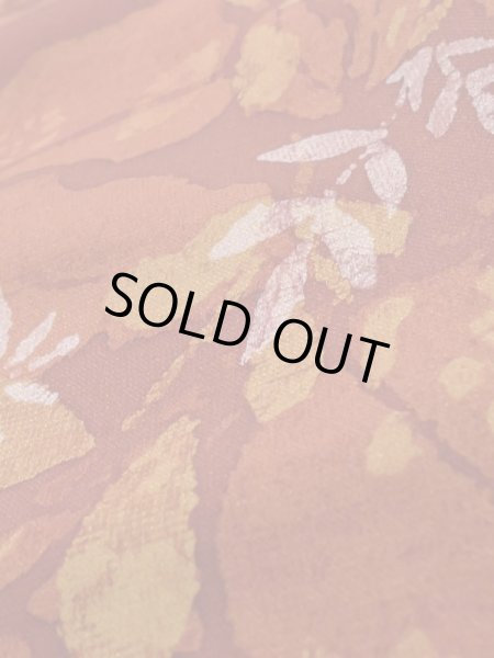 画像8: K1203L Mint  道行 女性用着物  シルク(正絹) 淡い 深い オレンジ, 葉 【中古】 【USED】 【リサイクル】 ★★★★☆ (8)