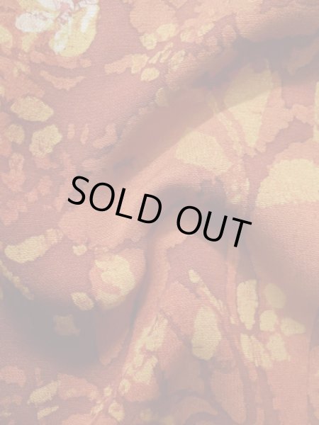 画像11: K1203L Mint  道行 女性用着物  シルク(正絹) 淡い 深い オレンジ, 葉 【中古】 【USED】 【リサイクル】 ★★★★☆ (11)