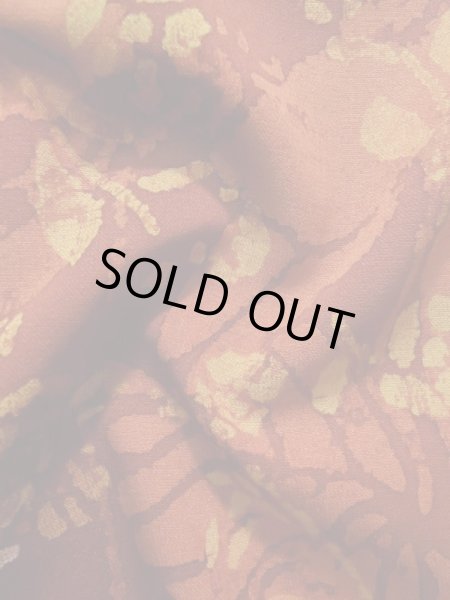 画像12: K1203L Mint  道行 女性用着物  シルク(正絹) 淡い 深い オレンジ, 葉 【中古】 【USED】 【リサイクル】 ★★★★☆ (12)