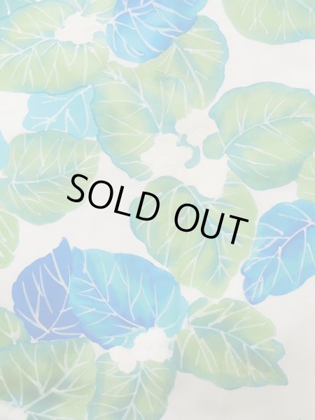 画像4: K1203M  道行 女性用着物  シルク(正絹)   オフ ホワイト, 葉 【中古】 【USED】 【リサイクル】 ★★☆☆☆ (4)