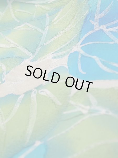 画像8: K1203M  道行 女性用着物  シルク(正絹)   オフ ホワイト, 葉 【中古】 【USED】 【リサイクル】 ★★☆☆☆ (8)