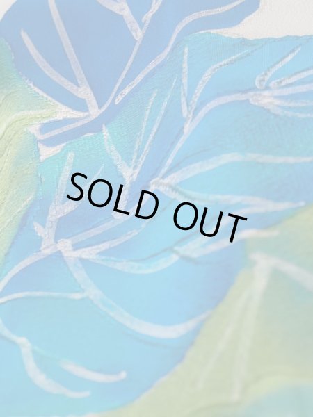 画像9: K1203M  道行 女性用着物  シルク(正絹)   オフ ホワイト, 葉 【中古】 【USED】 【リサイクル】 ★★☆☆☆ (9)