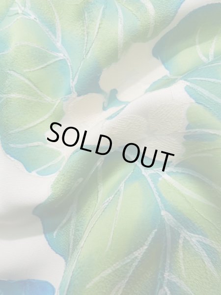 画像11: K1203M  道行 女性用着物  シルク(正絹)   オフ ホワイト, 葉 【中古】 【USED】 【リサイクル】 ★★☆☆☆ (11)