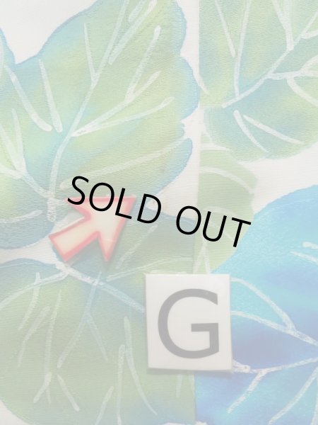 画像20: K1203M  道行 女性用着物  シルク(正絹)   オフ ホワイト, 葉 【中古】 【USED】 【リサイクル】 ★★☆☆☆ (20)