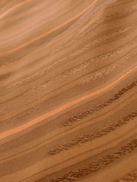 画像8: K1203S Mint  道行 女性用着物  シルク(正絹) 淡い 茶色がかった オレンジ, 線 【中古】 【USED】 【リサイクル】 ★★★★☆ (8)