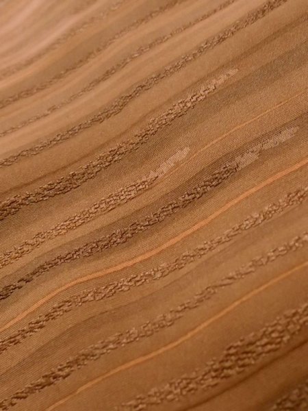 画像9: K1203S Mint  道行 女性用着物  シルク(正絹) 淡い 茶色がかった オレンジ, 線 【中古】 【USED】 【リサイクル】 ★★★★☆ (9)