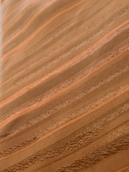 画像10: K1203S Mint  道行 女性用着物  シルク(正絹) 淡い 茶色がかった オレンジ, 線 【中古】 【USED】 【リサイクル】 ★★★★☆ (10)