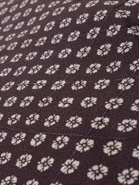 画像7: K1203Y Mint  道行 女性用着物  シルク(正絹) 深い  紫, 花 【中古】 【USED】 【リサイクル】 ★★★★☆ (7)