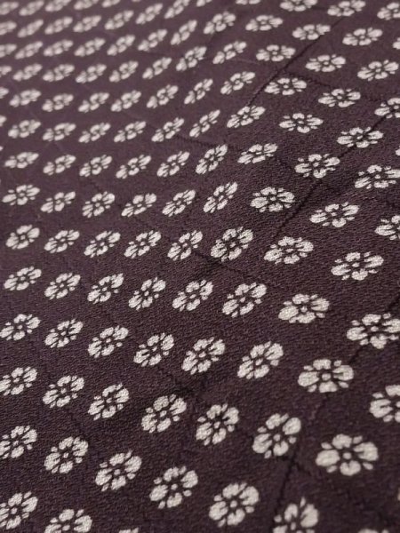 画像8: K1203Y Mint  道行 女性用着物  シルク(正絹) 深い  紫, 花 【中古】 【USED】 【リサイクル】 ★★★★☆ (8)