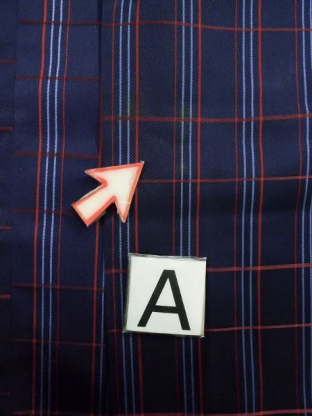 画像13: K1203Z  道行 女性用着物  化繊   ネイビー(紺), チェック柄 【中古】 【USED】 【リサイクル】 ★★☆☆☆ (13)