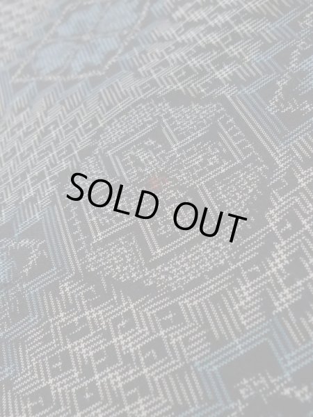 画像8: K1204C Mint  道行 女性用着物  シルク(正絹) ヘザー(杢)  グレー(灰色), 幾何学模様 【中古】 【USED】 【リサイクル】 ★★★★☆ (8)