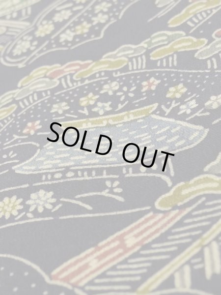 画像9: K1204D Mint  道行 女性用着物  シルク(正絹) 深い  藍, 花 【中古】 【USED】 【リサイクル】 ★★★★☆ (9)