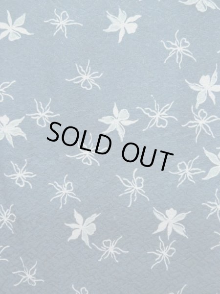 画像6: K1209I  羽織 女性用着物  化繊 淡い  水色, 花 【中古】 【USED】 【リサイクル】 ★★☆☆☆ (6)