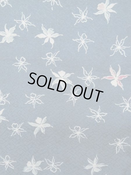 画像7: K1209I  羽織 女性用着物  化繊 淡い  水色, 花 【中古】 【USED】 【リサイクル】 ★★☆☆☆ (7)