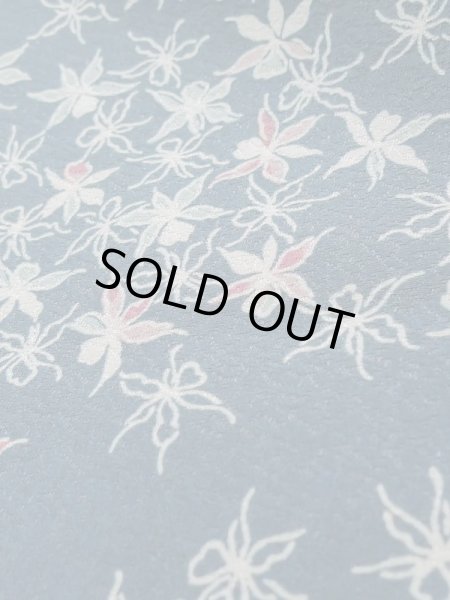 画像10: K1209I  羽織 女性用着物  化繊 淡い  水色, 花 【中古】 【USED】 【リサイクル】 ★★☆☆☆ (10)