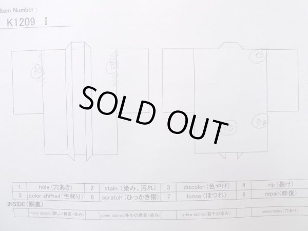 画像13: K1209I  羽織 女性用着物  化繊 淡い  水色, 花 【中古】 【USED】 【リサイクル】 ★★☆☆☆ (13)