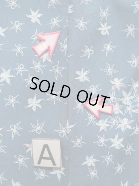 画像14: K1209I  羽織 女性用着物  化繊 淡い  水色, 花 【中古】 【USED】 【リサイクル】 ★★☆☆☆ (14)