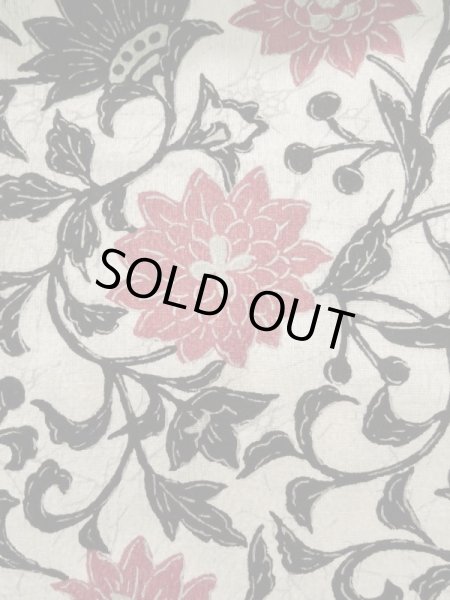 画像7: K1209J  羽織 女性用着物 更紗 化繊   白,  【中古】 【USED】 【リサイクル】 ★★☆☆☆ (7)