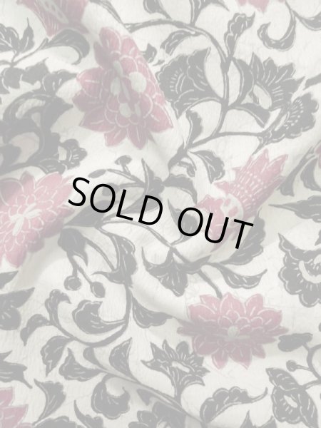 画像12: K1209J  羽織 女性用着物 更紗 化繊   白,  【中古】 【USED】 【リサイクル】 ★★☆☆☆ (12)