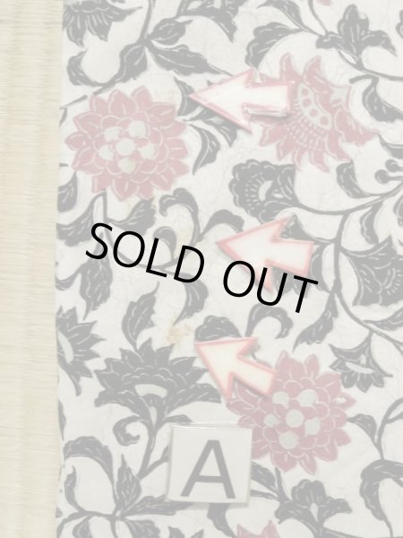 画像14: K1209J  羽織 女性用着物 更紗 化繊   白,  【中古】 【USED】 【リサイクル】 ★★☆☆☆ (14)