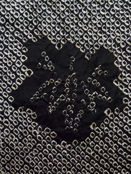 画像5: K1209R  羽織 女性用着物  シルク(正絹) ヘザー(杢)  黒, 抽象的模様 【中古】 【USED】 【リサイクル】 ★★☆☆☆ (5)