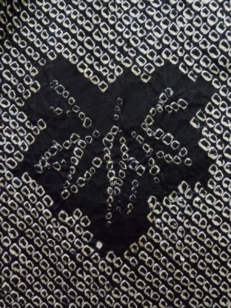 画像6: K1209R  羽織 女性用着物  シルク(正絹) ヘザー(杢)  黒, 抽象的模様 【中古】 【USED】 【リサイクル】 ★★☆☆☆ (6)