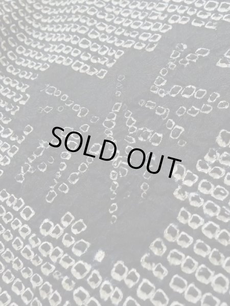 画像8: K1209R  羽織 女性用着物  シルク（正絹） ヘザー（杢）  黒, 抽象的模様 【中古】 【USED】 【リサイクル】 ★★☆☆☆ (8)