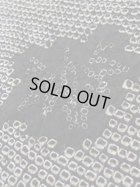 画像9: K1209R  羽織 女性用着物  シルク（正絹） ヘザー（杢）  黒, 抽象的模様 【中古】 【USED】 【リサイクル】 ★★☆☆☆ (9)