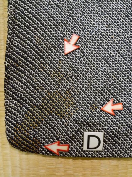 画像17: K1209R  羽織 女性用着物  シルク(正絹) ヘザー(杢)  黒, 抽象的模様 【中古】 【USED】 【リサイクル】 ★★☆☆☆ (17)