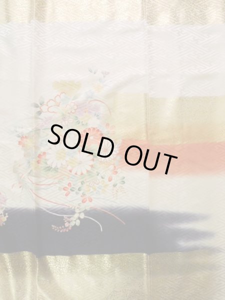 画像5: K1222B  振袖 女性用着物  シルク(正絹) 淡い 薄い ローズ, ぼたん 【中古】 【USED】 【リサイクル】 ★★★★☆ (5)