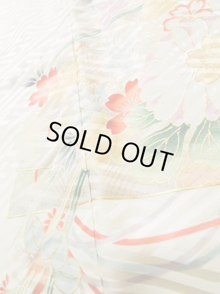 画像12: K1222B  振袖 女性用着物  シルク(正絹) 淡い 薄い ローズ, ぼたん 【中古】 【USED】 【リサイクル】 ★★★★☆ (12)