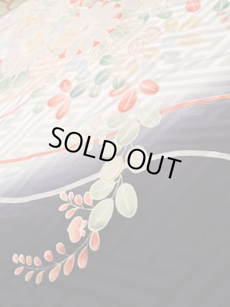 画像13: K1222B  振袖 女性用着物  シルク(正絹) 淡い 薄い ローズ, ぼたん 【中古】 【USED】 【リサイクル】 ★★★★☆ (13)