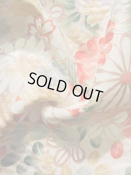 画像17: K1222B  振袖 女性用着物  シルク(正絹) 淡い 薄い ローズ, ぼたん 【中古】 【USED】 【リサイクル】 ★★★★☆ (17)